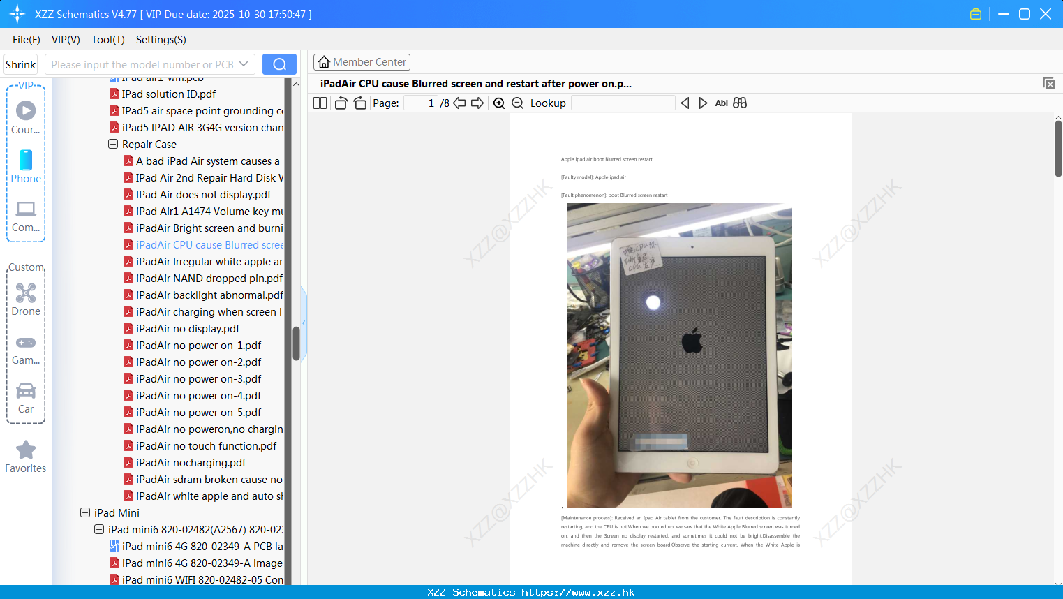 IPadAir CPU Cause Blurred Screen And Restart After Power On